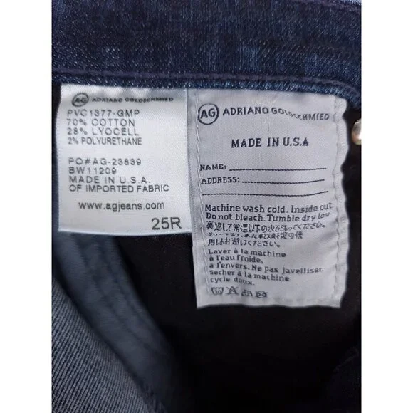 AG Adriano Goldschmied The Stevie Ankle Skinny Low-Rise Denim Jeans Size 25 Blue - Picture 10 of 10